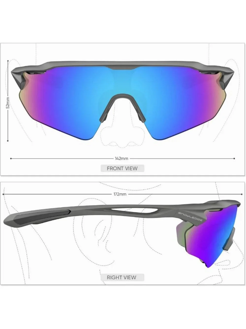 Polarized Sports Sunglasses with Unbreakable TR90 Frame, Anti-UV400 Cycling